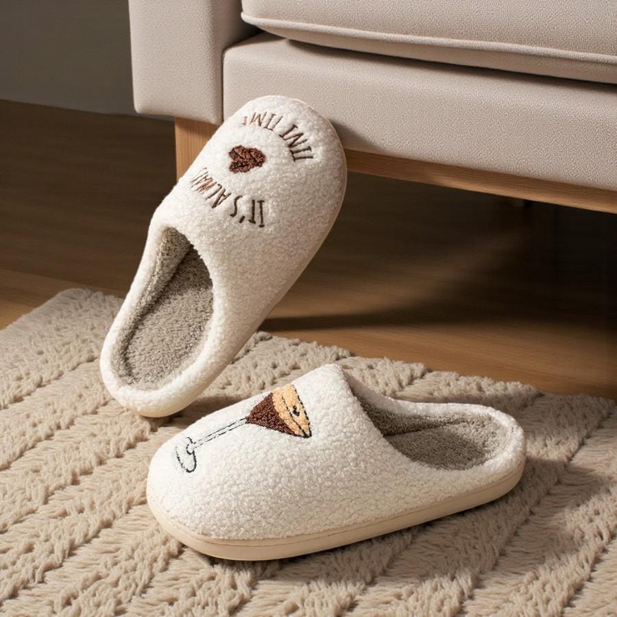 Espresso Martini Hausschuhe – Damen Flauschige Baumwoll-Hausschuhe
